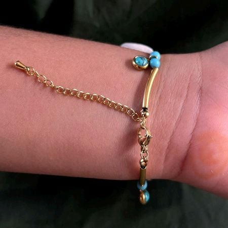 18K Gold Plated Firoza Shell Stone Bracelet